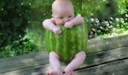 宝宝吃瓜的搞笑视频图片